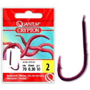 Quantum #2 Crypton Rotwurm Vorfachhaken rot 0