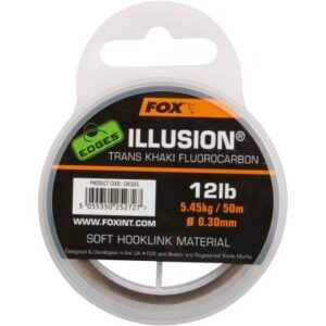 FOX Edges Illusion Soft Hooklink x 50m 0.30mm 12lb 5.45kg trans khaki