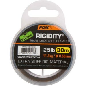 FOX Edges Rigidity Chod Filament 0.57mm 30lb x 30m trans khaki