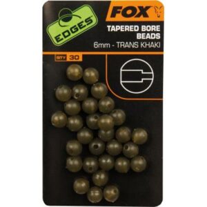 FOX Edges 6mm Tapered Bore Beads x 30 trans khaki