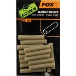 FOX Edges Silicone Sleeves 3mm x 25mm trans khaki x 15pc