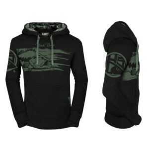 HSDesign Hoodie Black Bass with camo detail - Size XXL